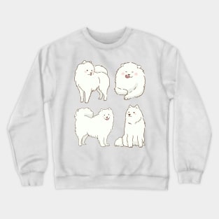 samoyed dog smiling with tongue out stickers Crewneck Sweatshirt